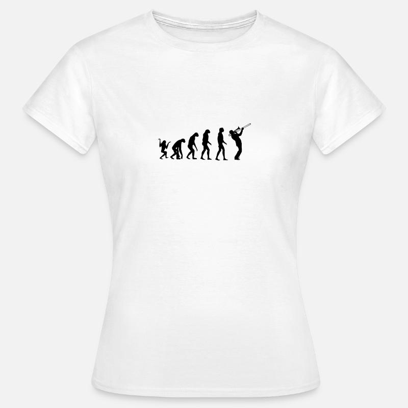 Evolution Posaune - Frauen T-Shirt - Weiß