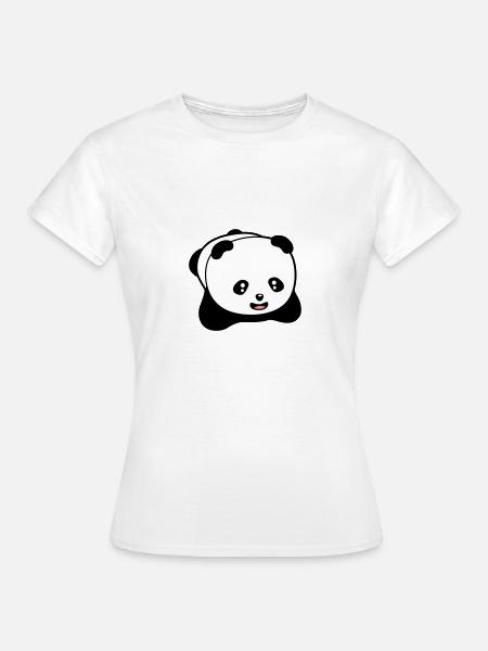 Lachender kawaii panda - Frauen T-Shirt - Weiß