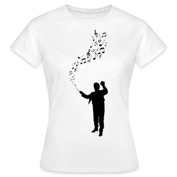 Dirigent - Maestro - Noten - Frauen T-Shirt - Weiß - Vorne - AI Model Female 172 dark (172cm)