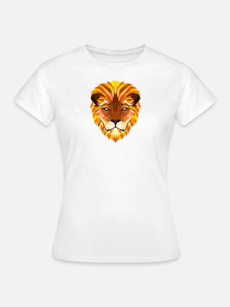 Lion's Head - Low Poly Art. - Women's T-Shirt - white