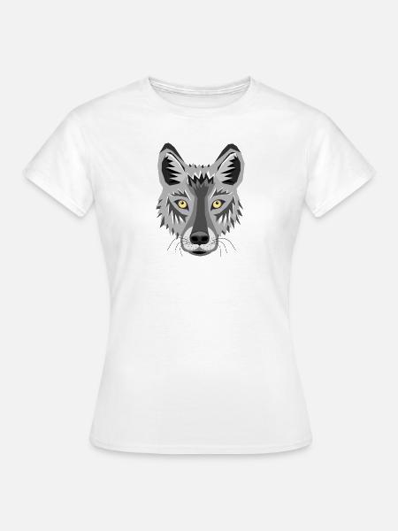 Wolfskopf - Comicstil. - Frauen T-Shirt - Weiß