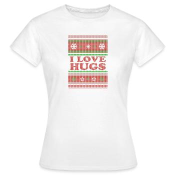 étreintes d'amour de Noël PULL - T-shirt Femme - blanc - Devant - AI Model Female 172 dark (172cm)