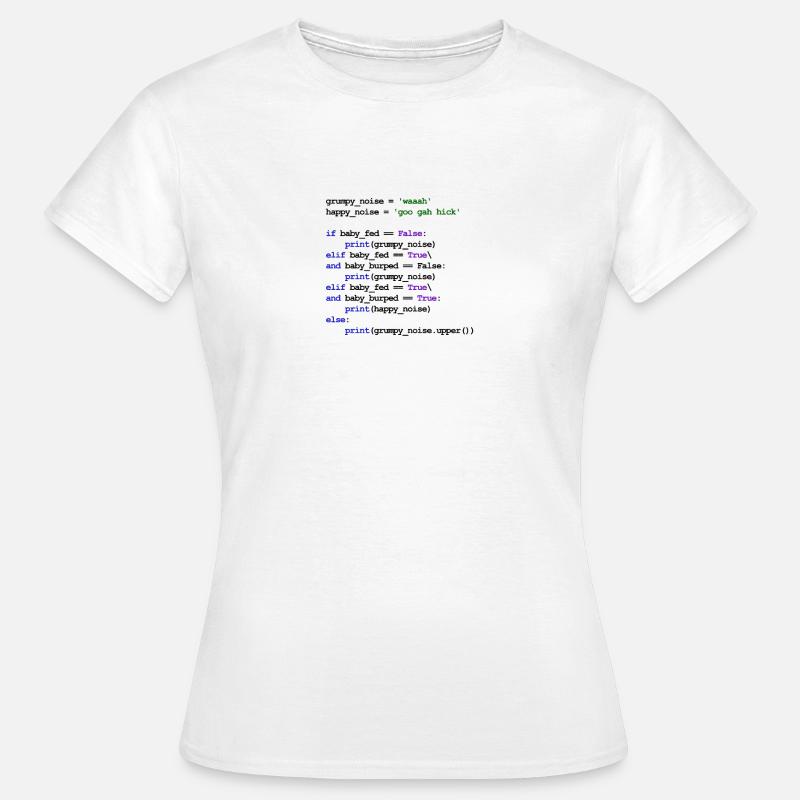 Python Code New Baby - Rock bébé pour dormir - T-shirt Femme - blanc