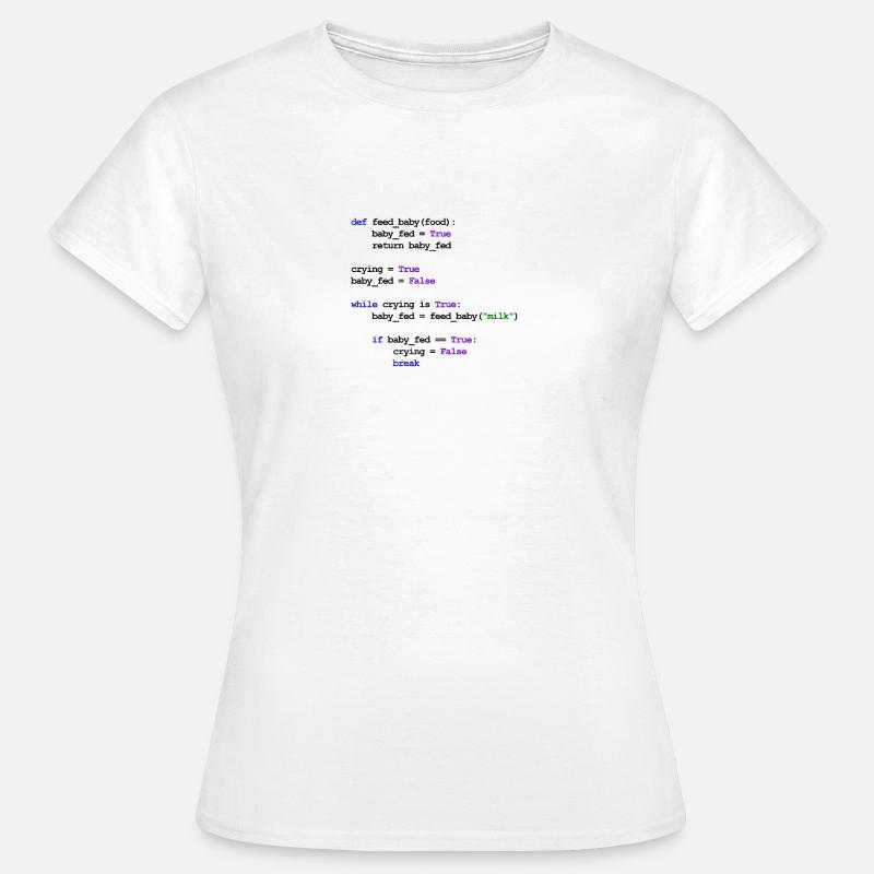 Python Code New Baby - Feed baby milk - Women's T-Shirt - white