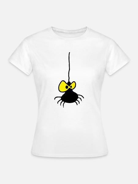 Grumpy Spider Zweifarbiges Design - Frauen T-Shirt - Weiß