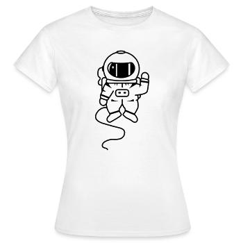 kleiner Astronaut im Weltall - Frauen T-Shirt - Weiß - Vorne - AI Model Female 172 dark (172cm)