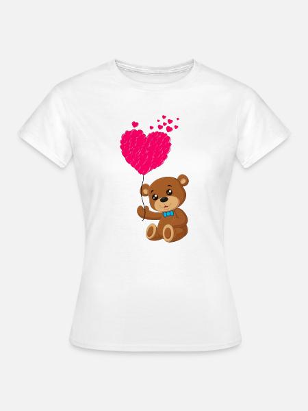 Teddybär mit Herz - Frauen T-Shirt - Weiß