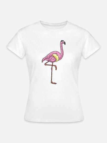 Flamingo Schwimmen Schwimmring Sommer - Frauen T-Shirt - Weiß