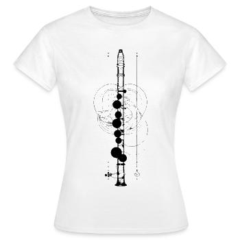 Flöte Skizze - Frauen T-Shirt - Weiß - Vorne - AI Model Female 172 dark (172cm)