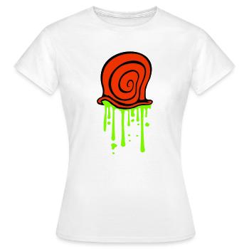 Coquille d’escargot, escargot, boue, dégoûtant, visqueux - T-shirt Femme - blanc - Devant - AI Model Female 172 dark (172cm)