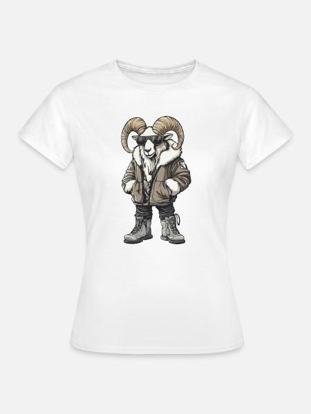 Bergziege Cool Winter - Frauen T-Shirt - Weiß