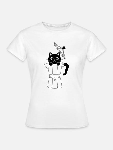 Geometrische Katze mit Bogen - Frauen T-Shirt - Weiß