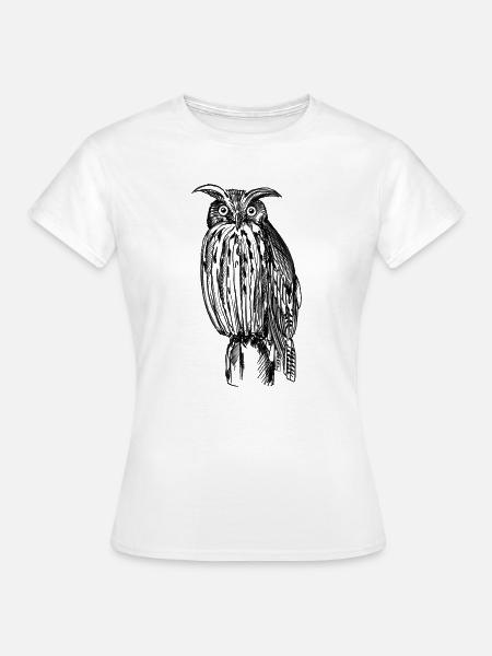 Eule – Illustration - Frauen T-Shirt - Weiß