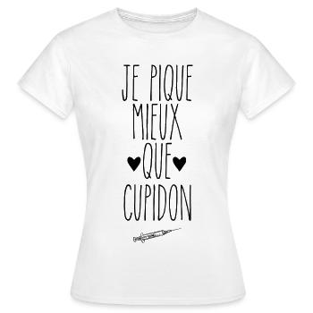 Infirmière Cadeau humour personnalisé - T-shirt Femme - blanc - Devant - AI Model Female 172 dark (172cm)