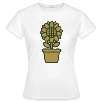 Jardinier jardinier en pot de fleurs de tournesol - T-shirt Femme - blanc - Devant - AI Model Female 172 dark (172cm)