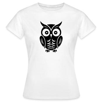 Uil - Vrouwen T-shirt - wit - Voor - AI Model Female 172 dark (172cm)