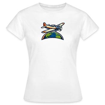 World Airplane Symbolism - Women's T-Shirt - white - Front - AI Model Female 172 dark (172cm)