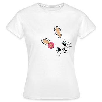 Lapin mignon lapin Pâques lapin Fleur mignonne - T-shirt Femme - blanc - Devant - AI Model Female 172 dark (172cm)