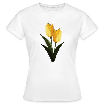 Yellow tulips - Women's T-Shirt - white - Front - AI Model Female 172 dark (172cm)