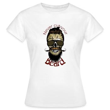 tete de mort citation never cut hipster skull barb - T-shirt Femme - blanc - Devant - AI Model Female 172 dark (172cm)