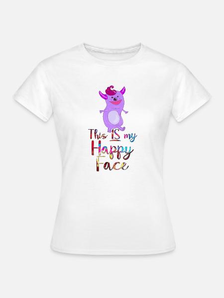 Angry Gesicht Gesicht Cartoon glückliches Gesicht Cartoon - Frauen T-Shirt - Weiß