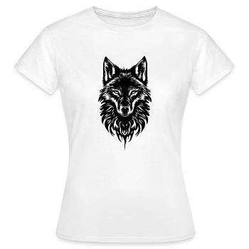 Wolf Wildtier Tier Wald Natur wandern Wildnis - Frauen T-Shirt - Weiß - Vorne - AI Model Female 172 dark (172cm)