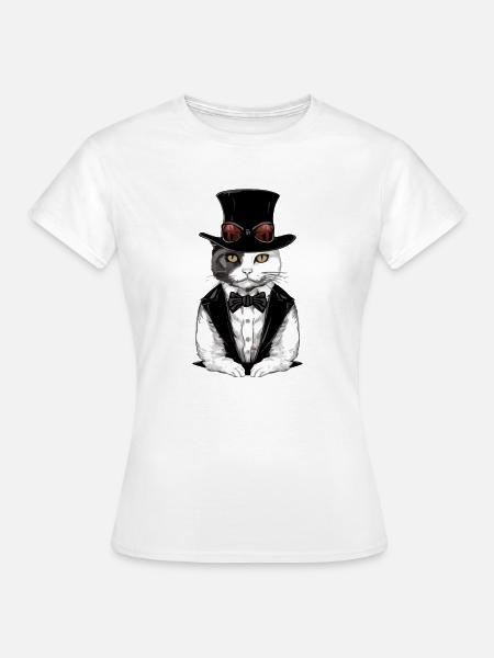 Hecty, die schicke Katze - Frauen T-Shirt - Weiß