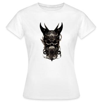 Crâne avec cornes - T-shirt Femme - blanc - Devant - AI Model Female 172 dark (172cm)