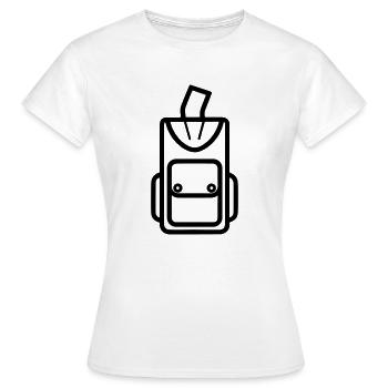 Rucksack - Frauen T-Shirt - Weiß - Vorne - AI Model Female 172 dark (172cm)
