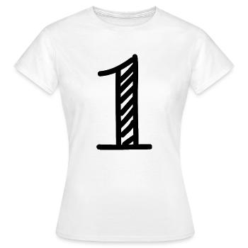 1. 1 AN. 1er ANNIVERSAIRE. ANNIVERSAIRE 1 AN. - T-shirt Femme - blanc - Devant - AI Model Female 172 dark (172cm)