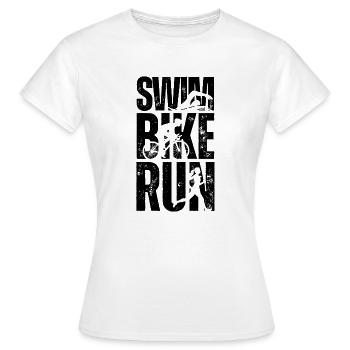 Swimm Bike Run - Frauen T-Shirt - Weiß - Vorne - AI Model Female 172 dark (172cm)