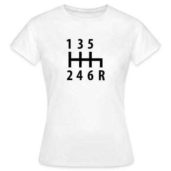 gangschaltung - Frauen T-Shirt - Weiß - Vorne - AI Model Female 172 dark (172cm)