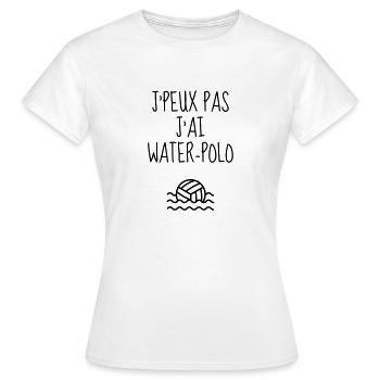 Water Polo / Water-Polo / Sport / Poloïste - T-shirt Femme - blanc - Devant - AI Model Female 172 dark (172cm)