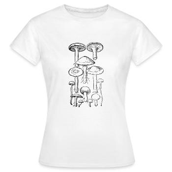 Dessin de champignons rétro - T-shirt Femme - blanc - Devant - AI Model Female 172 dark (172cm)