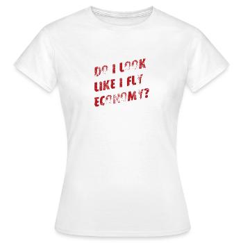 Est-ce que j’ai l’air de voler en classe économique - T-shirt Femme - blanc - Devant - AI Model Female 172 dark (172cm)
