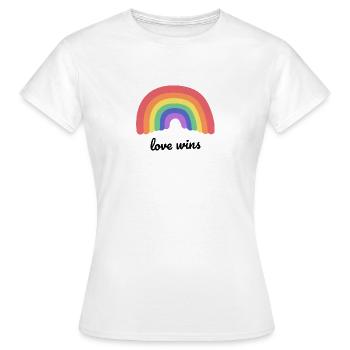 L’amour l’emporte - T-shirt Femme - blanc - Devant - AI Model Female 172 dark (172cm)