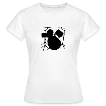 Drums - Women's T-Shirt - white - Front - AI Model Female 172 dark (172cm)