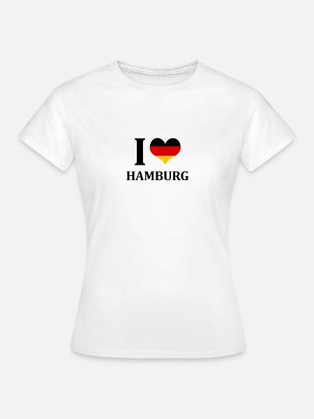 I love Hamburg - Frauen T-Shirt - Weiß