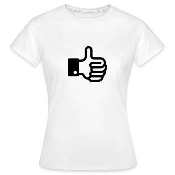 Pouces vers le haut / pouce vers le haut - T-shirt Femme - blanc - Devant - AI Model Female 172 dark (172cm)