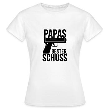 Papas bester Schuss - Frauen T-Shirt - Weiß - Vorne - AI Model Female 172 dark (172cm)