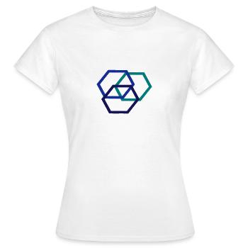 BLAUE SECHSECKEN - Frauen T-Shirt - Weiß - Vorne - AI Model Female 172 dark (172cm)