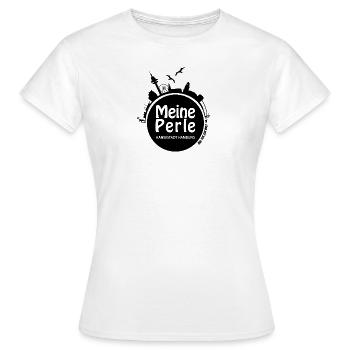 Meine Perle schwarz - Frauen T-Shirt - Weiß - Vorne - AI Model Female 172 dark (172cm)