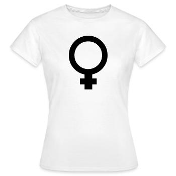 Weiblich Symbol - Frauen T-Shirt - Weiß - Vorne - AI Model Female 172 dark (172cm)