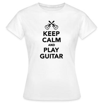 Keep calm and Play guitar - T-shirt Femme - blanc - Devant - AI Model Female 172 dark (172cm)