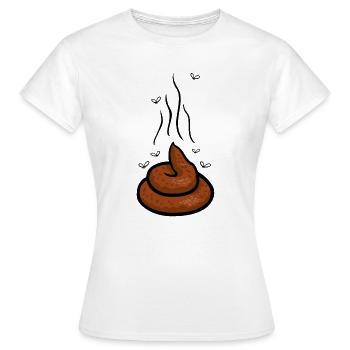 Dampfender Scheißhaufen mit Fliegen - Frauen T-Shirt - Weiß - Vorne - AI Model Female 172 dark (172cm)