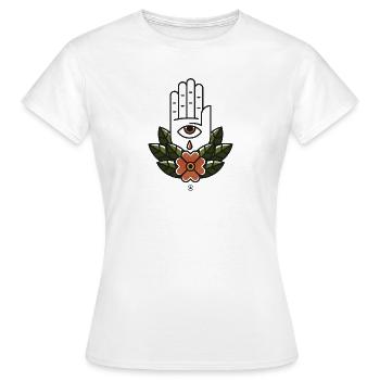 DIVINE HAND ILLUSTRATION - T-shirt Femme - blanc - Devant - AI Model Female 172 dark (172cm)