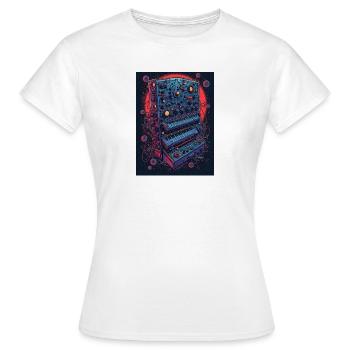Appareil de musique électronique futuriste - T-shirt Femme - blanc - Devant - AI Model Female 172 dark (172cm)