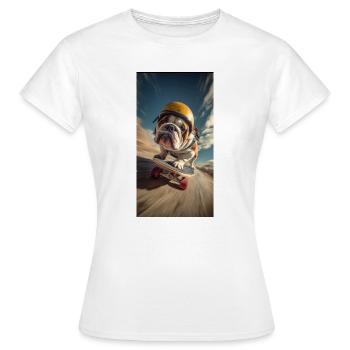 Bulldog Skateboard Tempo - T-shirt Femme - blanc - Devant - AI Model Female 172 dark (172cm)