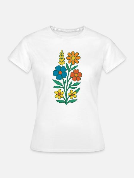 Frühlingsblumen Farbenfroh - Frauen T-Shirt - Weiß