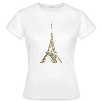 Eiffel Tower Paris minimalist landmark - Women's T-Shirt - white - Front - AI Model Female 172 dark (172cm)